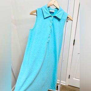 Vintage Fresh Produce Aqua Sleeveless Shirt Dress - M